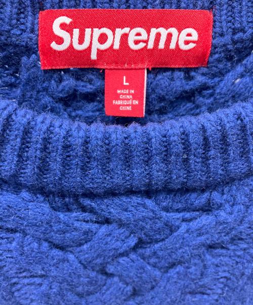 SUPREME（シュプリーム）SUPREME (シュプリーム) Applique Cable Knit Sweater ブルー サイズ:Lの古着・服飾アイテム