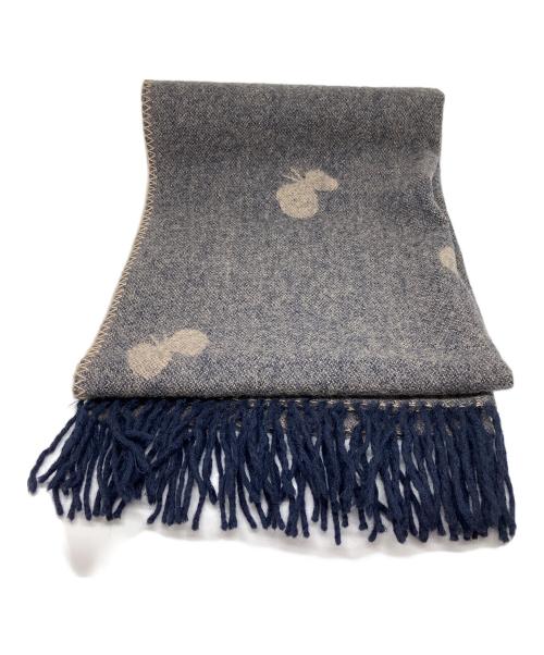 KLIPPAN（クリッパン）KLIPPAN (クリッパン) マフラー ネイビー×ベージュの古着・服飾アイテム