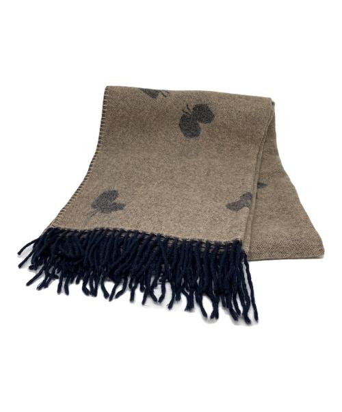 KLIPPAN（クリッパン）KLIPPAN (クリッパン) マフラー ネイビー×ベージュの古着・服飾アイテム