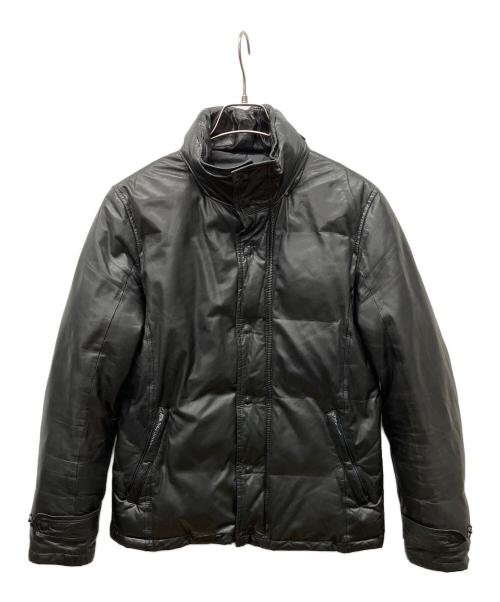 ISAMU KATAYAMA BACKLASH（イサムカタヤマ・バックラッシュ）ISAMU KATAYAMA BACKLASH (イサムカタヤマ・バックラッシュ) レザーダウンジャケット ブラック サイズ:Mの古着・服飾アイテム
