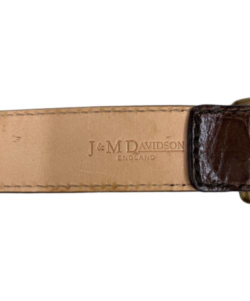 J&M DAVIDSON（ジェイ＆エム デヴィッドソン）J&M DAVIDSON (ジェイ＆エム デヴィッドソン) レザーベルト ゴールド×ブラウンの古着・服飾アイテム