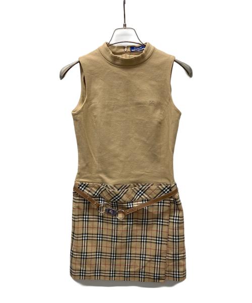 BURBERRY BLUE LABEL（バーバリー ブルー レーベル）BURBERRY BLUE LABEL (バーバリーロンドンブルーレーベル) ノースリーブワンピース ベージュ サイズ:Mの古着・服飾アイテム