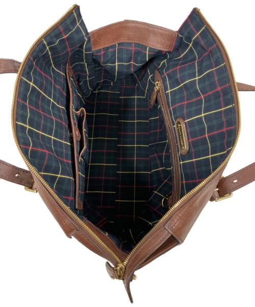 RALPH LAUREN（ラルフローレン）RALPH LAUREN (ラルフローレン) レザートートバッグ ブラウンの古着・服飾アイテム