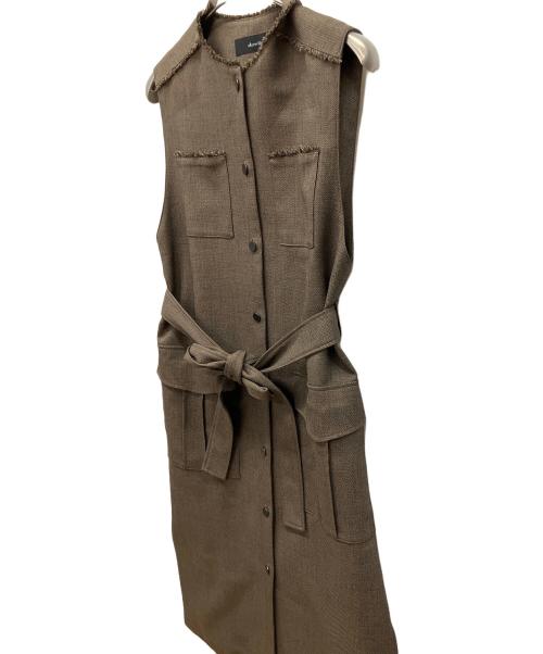 allureville（アルアバイル）allureville (アルアバイル) ノースリーブ・キャミソールワンピース ブラウン サイズ:1の古着・服飾アイテム