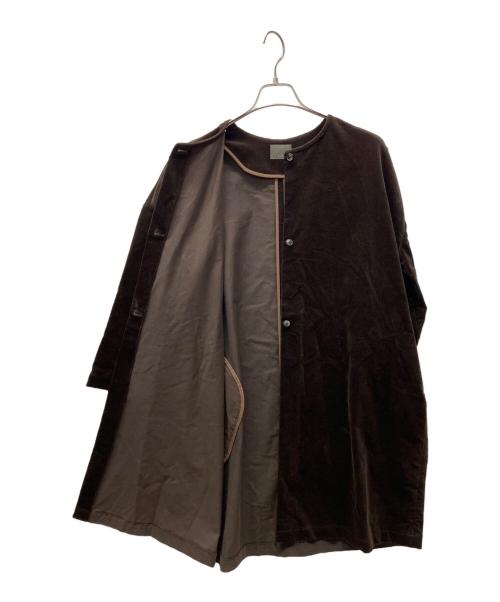 オローネ（オローネ）オローネ (オローネ) ノーカラーコート ブラウン サイズ:-の古着・服飾アイテム