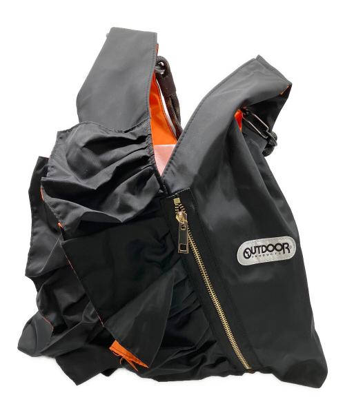 OUTDOOR（アウトドア）OUTDOOR (アウトドア) Risley (リズレー) フリルハンドバッグ オレンジ×ブラックの古着・服飾アイテム