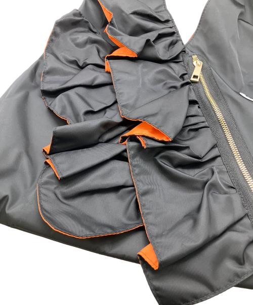 OUTDOOR（アウトドア）OUTDOOR (アウトドア) Risley (リズレー) フリルハンドバッグ オレンジ×ブラックの古着・服飾アイテム