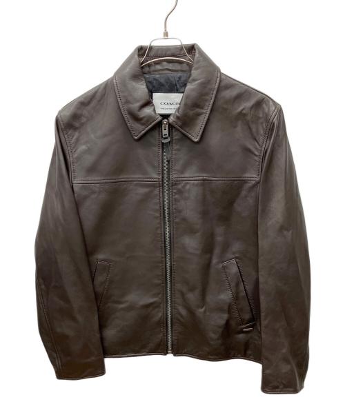 COACH（コーチ）COACH (コーチ) レザージャケット ブラウン サイズ:Lの古着・服飾アイテム