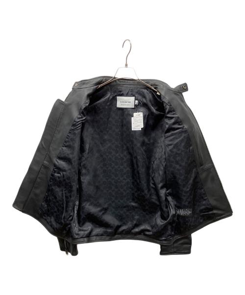 COACH（コーチ）COACH (コーチ) レザー レーサー ジャケット ブラック サイズ:Lの古着・服飾アイテム