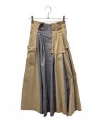 furfurファーファー）の古着「切替スカート」｜ベージュ