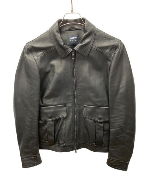 EMMETI（エンメティ）EMMETI (エンメティ) レザージャケット ブラック サイズ:44の古着・服飾アイテム