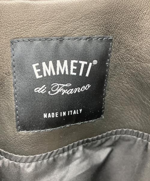 EMMETI（エンメティ）EMMETI (エンメティ) レザージャケット ブラック サイズ:44の古着・服飾アイテム