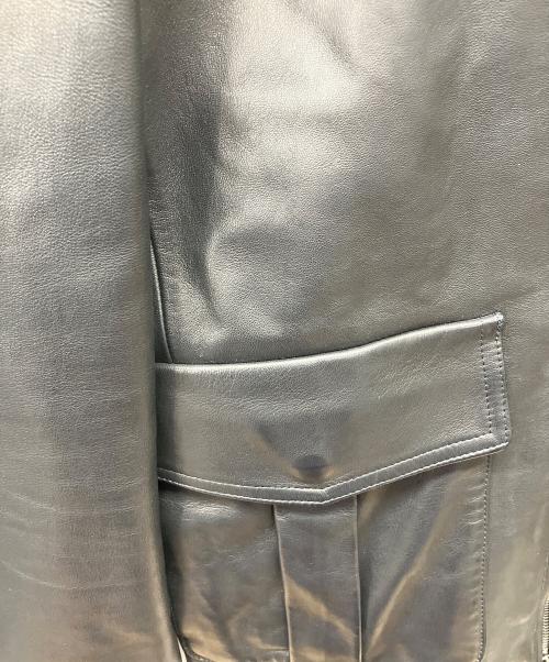 EMMETI（エンメティ）EMMETI (エンメティ) レザージャケット ブラック サイズ:44の古着・服飾アイテム