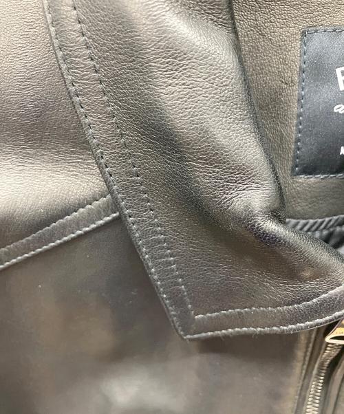 EMMETI（エンメティ）EMMETI (エンメティ) レザージャケット ブラック サイズ:44の古着・服飾アイテム