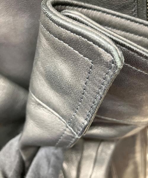 EMMETI（エンメティ）EMMETI (エンメティ) レザージャケット ブラック サイズ:44の古着・服飾アイテム