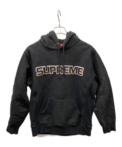 SUPREME（シュプリーム）SUPREME (シュプリーム) Perforated Leather Hooded Sweatshirt ブラック サイズ:Medium0の古着・服飾アイテム