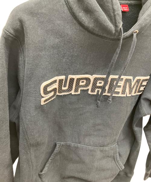 SUPREME（シュプリーム）SUPREME (シュプリーム) Perforated Leather Hooded Sweatshirt ブラック サイズ:Medium0の古着・服飾アイテム