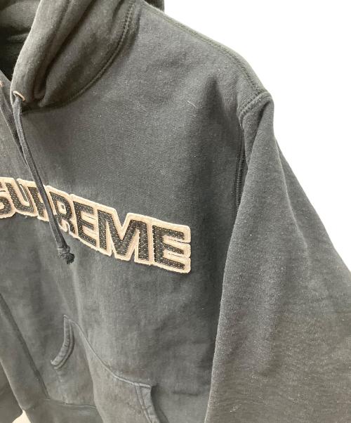 SUPREME（シュプリーム）SUPREME (シュプリーム) Perforated Leather Hooded Sweatshirt ブラック サイズ:Medium0の古着・服飾アイテム