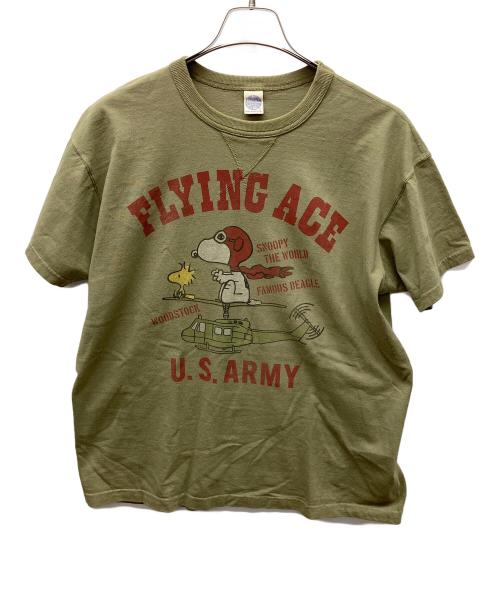 TOYS MCCOY（トイズマッコイ）TOYS MCCOY (トイズマッコイ) PEANUTS (ピーナッツ) 半袖カットソー オリーブ サイズ:XLの古着・服飾アイテム