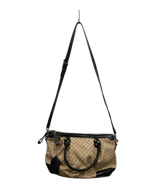 GUCCI（グッチ）GUCCI (グッチ) 2WAYバッグ ブラック×ベージュの古着・服飾アイテム