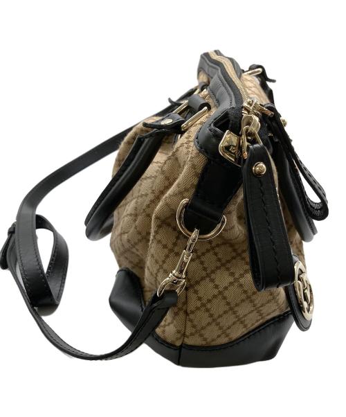 GUCCI（グッチ）GUCCI (グッチ) 2WAYバッグ ブラック×ベージュの古着・服飾アイテム