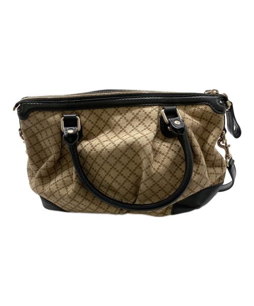 GUCCI（グッチ）GUCCI (グッチ) 2WAYバッグ ブラック×ベージュの古着・服飾アイテム