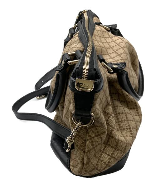 GUCCI（グッチ）GUCCI (グッチ) 2WAYバッグ ブラック×ベージュの古着・服飾アイテム