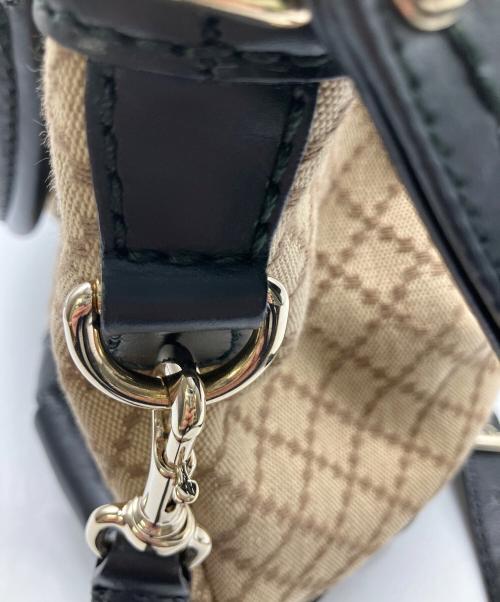GUCCI（グッチ）GUCCI (グッチ) 2WAYバッグ ブラック×ベージュの古着・服飾アイテム