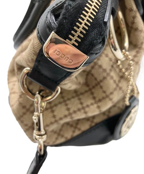 GUCCI（グッチ）GUCCI (グッチ) 2WAYバッグ ブラック×ベージュの古着・服飾アイテム