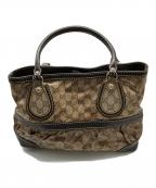 GUCCIグッチ）の古着「ハンドバッグ」｜ブラック×ベージュ
