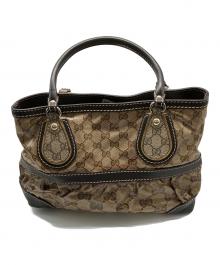GUCCI（グッチ）の古着「ハンドバッグ」｜ブラック×ベージュ