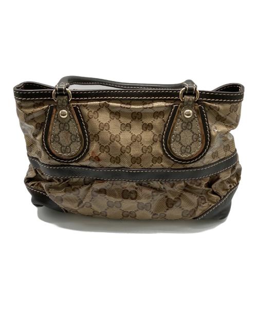 GUCCI（グッチ）GUCCI (グッチ) ハンドバッグ ブラック×ベージュの古着・服飾アイテム