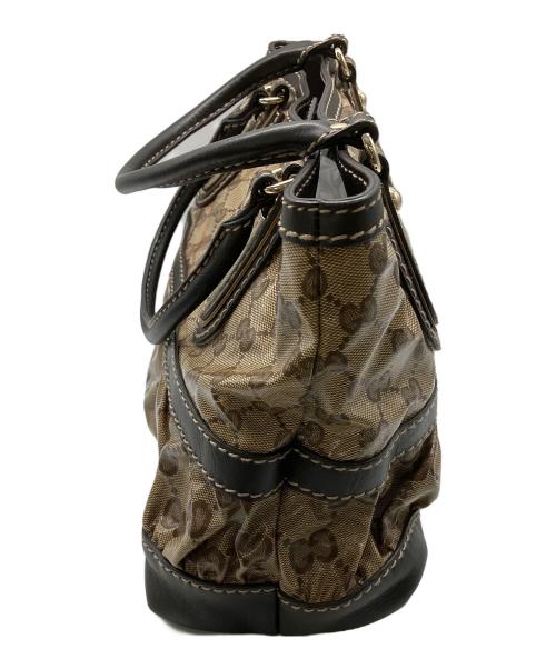 GUCCI（グッチ）GUCCI (グッチ) ハンドバッグ ブラック×ベージュの古着・服飾アイテム