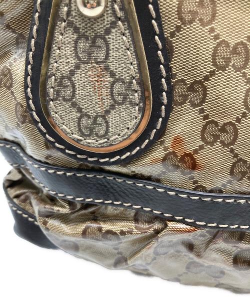 GUCCI（グッチ）GUCCI (グッチ) ハンドバッグ ブラック×ベージュの古着・服飾アイテム