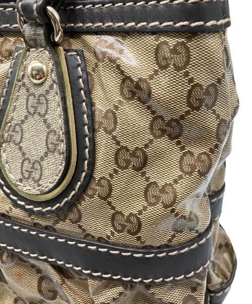 GUCCI（グッチ）GUCCI (グッチ) ハンドバッグ ブラック×ベージュの古着・服飾アイテム