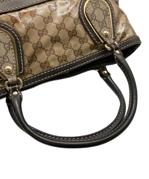 GUCCI（グッチ）GUCCI (グッチ) ハンドバッグ ブラック×ベージュの古着・服飾アイテム
