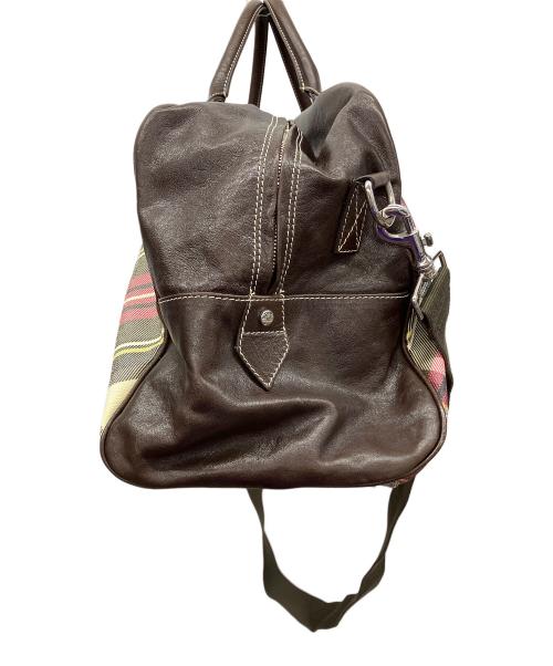 Vivienne Westwood（ヴィヴィアンウエストウッド）Vivienne Westwood (ヴィヴィアンウエストウッド) ボストンバッグ ピンク×ブラウンの古着・服飾アイテム