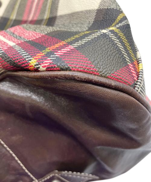 Vivienne Westwood（ヴィヴィアンウエストウッド）Vivienne Westwood (ヴィヴィアンウエストウッド) ボストンバッグ ピンク×ブラウンの古着・服飾アイテム