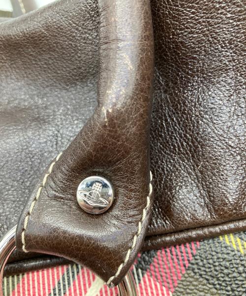 Vivienne Westwood（ヴィヴィアンウエストウッド）Vivienne Westwood (ヴィヴィアンウエストウッド) ボストンバッグ ピンク×ブラウンの古着・服飾アイテム