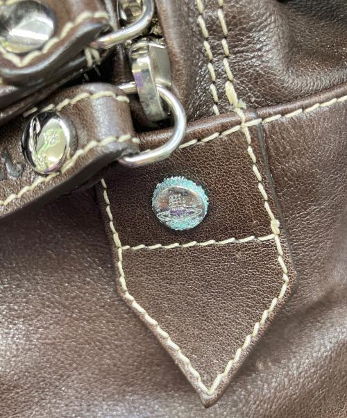 Vivienne Westwood（ヴィヴィアンウエストウッド）Vivienne Westwood (ヴィヴィアンウエストウッド) ボストンバッグ ピンク×ブラウンの古着・服飾アイテム