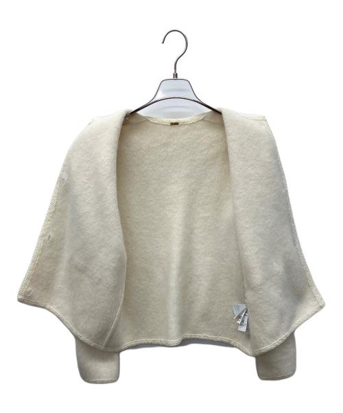 Mila Owen（ミラオーウェン）Mila Owen (ミラオーウェン) 厚手カーディガン ホワイト サイズ:Lの古着・服飾アイテム