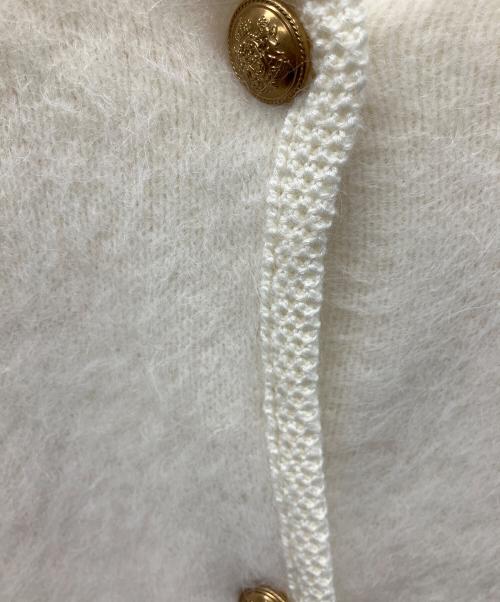 Mila Owen（ミラオーウェン）Mila Owen (ミラオーウェン) 厚手カーディガン ホワイト サイズ:Lの古着・服飾アイテム