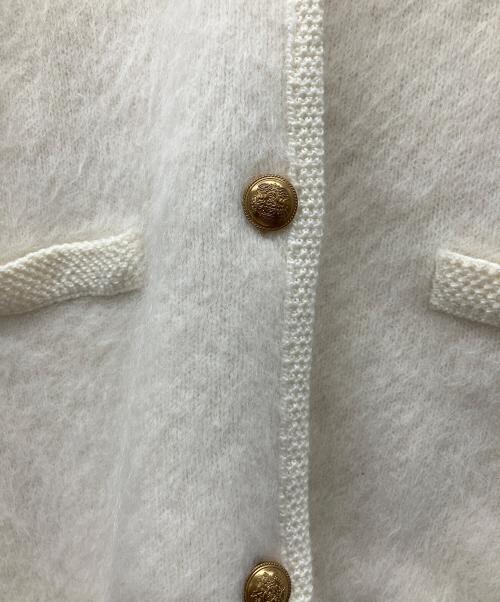 Mila Owen（ミラオーウェン）Mila Owen (ミラオーウェン) 厚手カーディガン ホワイト サイズ:Lの古着・服飾アイテム