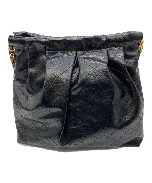 CHARLES & KEITH（チャールズアンドキース）CHARLES & KEITH (チャールズアンドキース) チェーンショルダーバッグ ブラック×ゴールドの古着・服飾アイテム