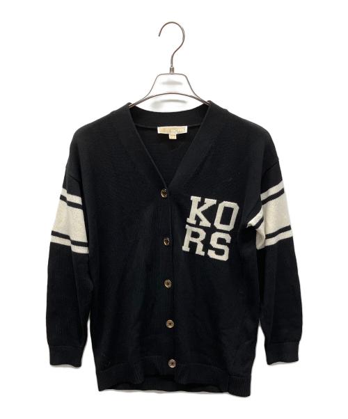 MICHAEL KORS（マイケル・コース）MICHAEL KORS (マイケル・コース) 厚手カーディガン ブラック×ホワイト サイズ:XSの古着・服飾アイテム