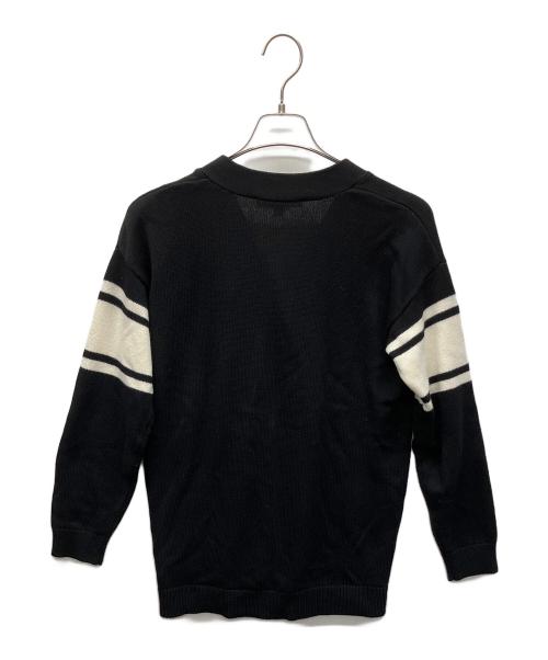 MICHAEL KORS（マイケル・コース）MICHAEL KORS (マイケル・コース) 厚手カーディガン ブラック×ホワイト サイズ:XSの古着・服飾アイテム