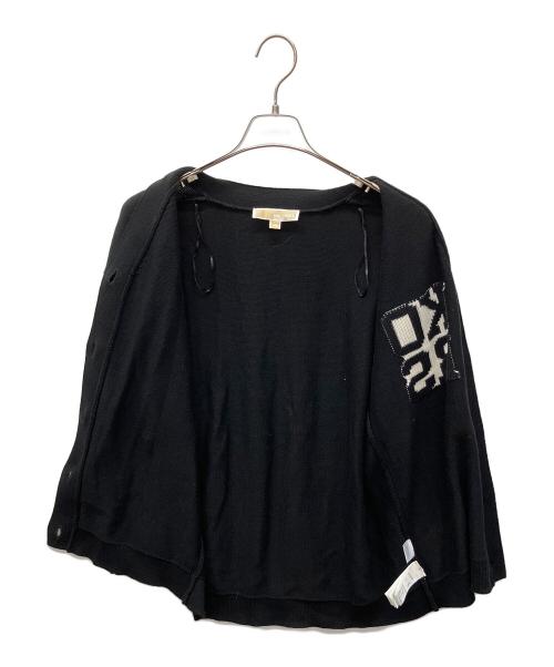 MICHAEL KORS（マイケル・コース）MICHAEL KORS (マイケル・コース) 厚手カーディガン ブラック×ホワイト サイズ:XSの古着・服飾アイテム