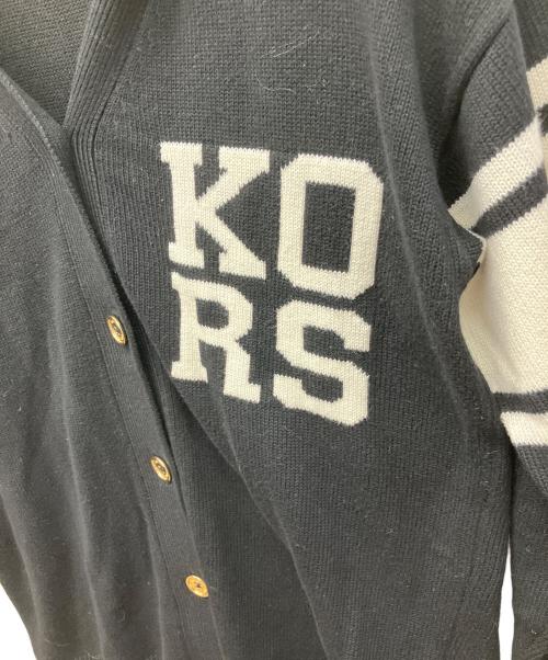 MICHAEL KORS（マイケル・コース）MICHAEL KORS (マイケル・コース) 厚手カーディガン ブラック×ホワイト サイズ:XSの古着・服飾アイテム