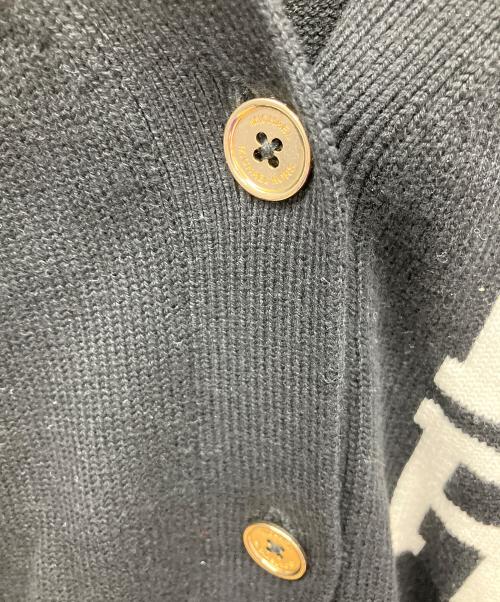 MICHAEL KORS（マイケル・コース）MICHAEL KORS (マイケル・コース) 厚手カーディガン ブラック×ホワイト サイズ:XSの古着・服飾アイテム