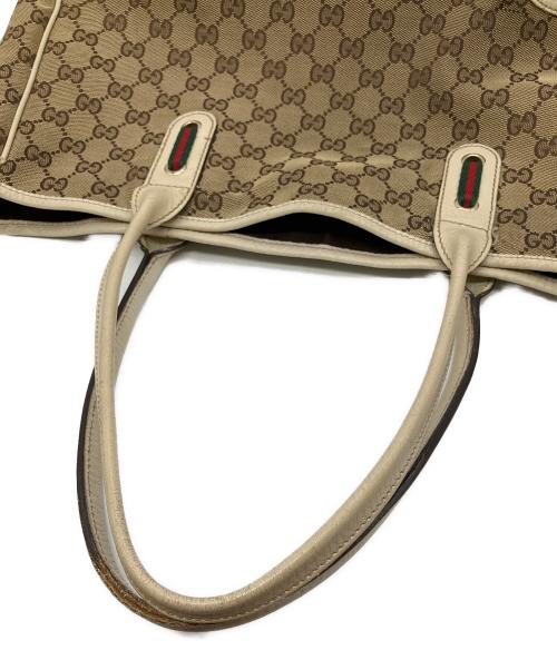 GUCCI（グッチ）GUCCI (グッチ) トートバッグ ベージュ×ホワイトの古着・服飾アイテム